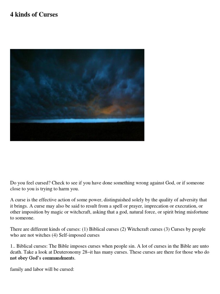 Four Kind of Curses | PDF | Curse | Witchcraft