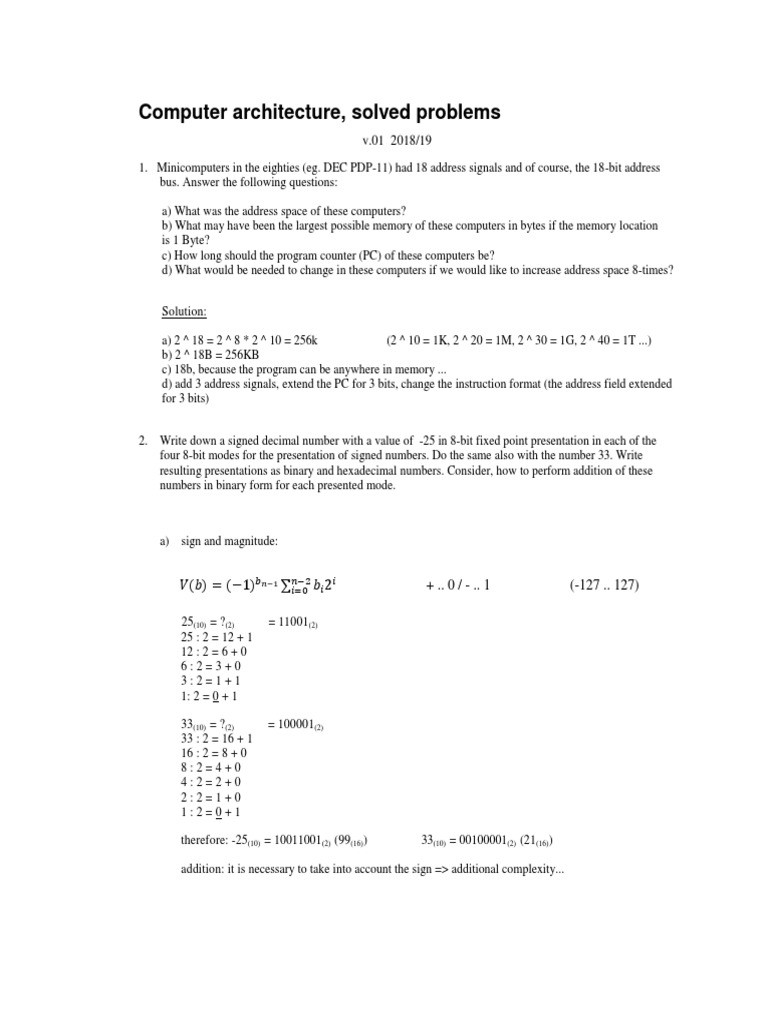 Computer Architecture, Solved Problems | PDF | Cpu Cache | Central ...