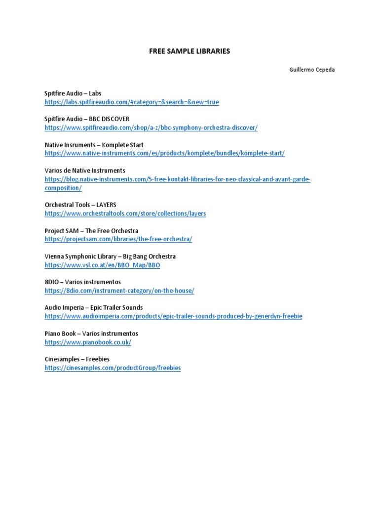 Free Sample Libraries | PDF