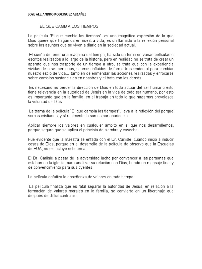 El Que Cambia Los Tiempos PDF