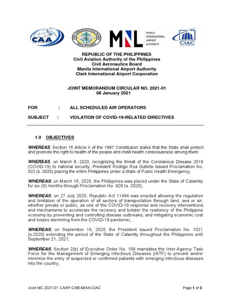 Joint Memorandum Circular No 2021 01 Pdf Government Policy