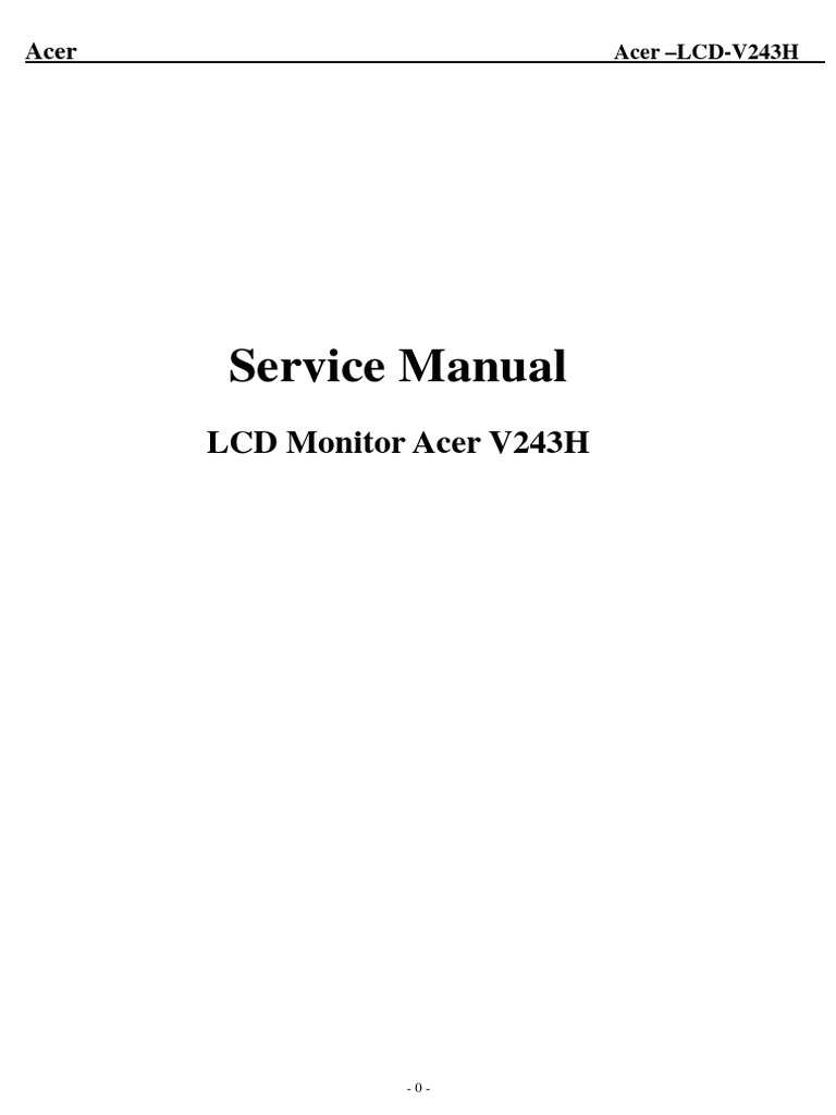 Service Manual: LCD Monitor Acer V243H | PDF | Electronics | Display ...