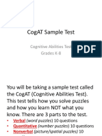 Cogat Sample Test: Cognitive Abilities Test Grades K-8