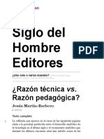 ¿Razón Técnica vs. Razón Pedagógica - Siglo Del Hombre Editores