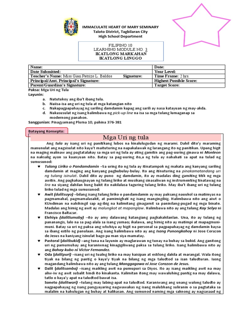 Week 3 Grade 10 Module | PDF