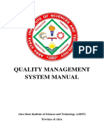 Quality Management System Manual: Abra State Institute of Sciences and Technology (ASIST) Province of Abra