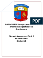 BSBWOR501 Manage Personal Work Priorities and Professional Development