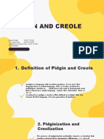 PIDGIN AND CREOLE LANGUAGES