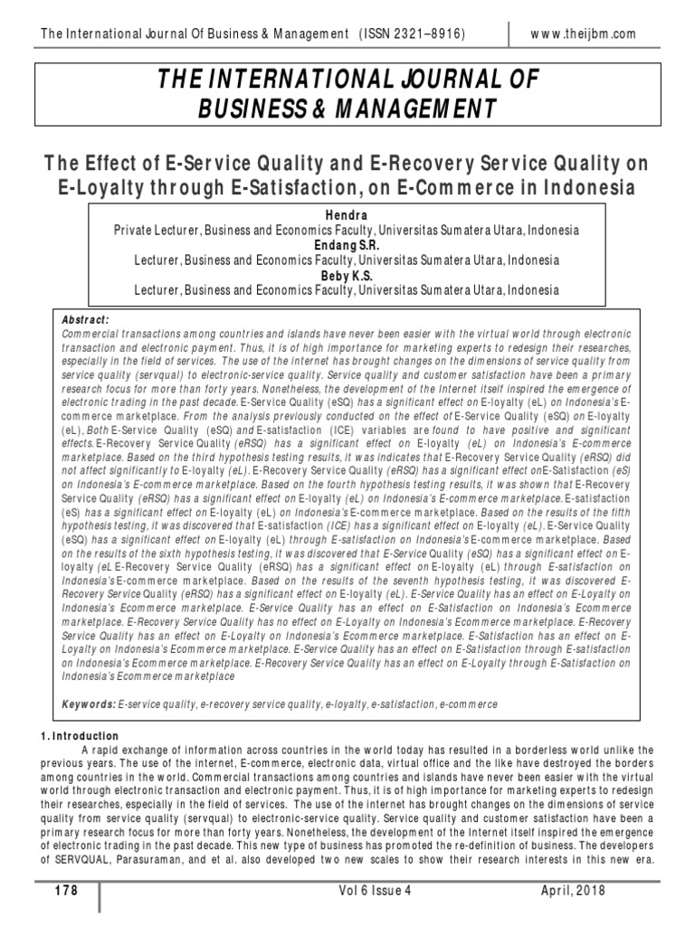 The Effect of Eservice Quality and Erecovery Service Quality On E ...