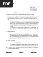 Calculation of Acceptable Residue Limits General