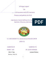 A Project Report On General Insurance and LIFE Insurance Process and Policies of of LIC