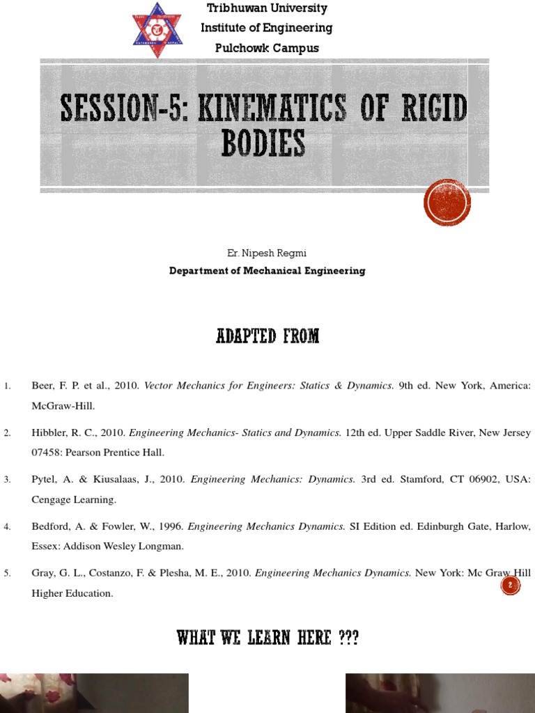 Session 5 Kinematics of Rigid Bodies | PDF | Rotation Around A Fixed ...