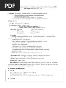 (Guided Inquiry Using 7-E's) : Inquiry-Based Demonstration Lessonplan in Science Grade