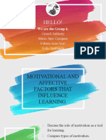 Motivational and Affective Factors That Influence Learning