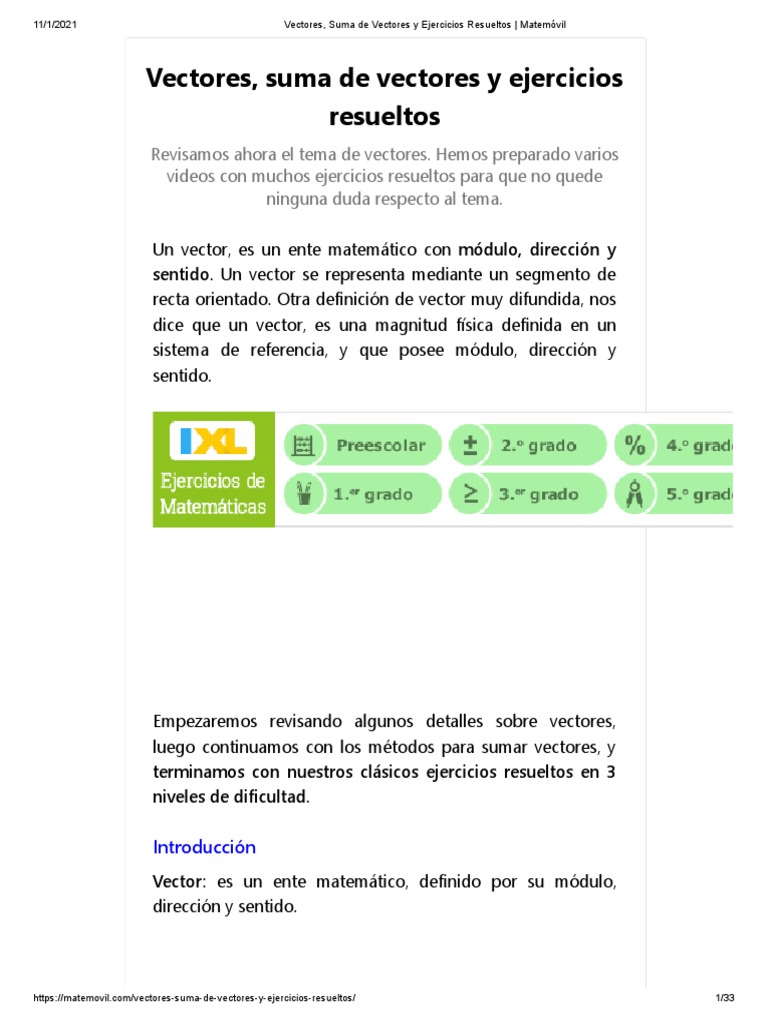 Ejercicios Resueltos de Suma de Vectores | PDF | Vector Euclidiano ...