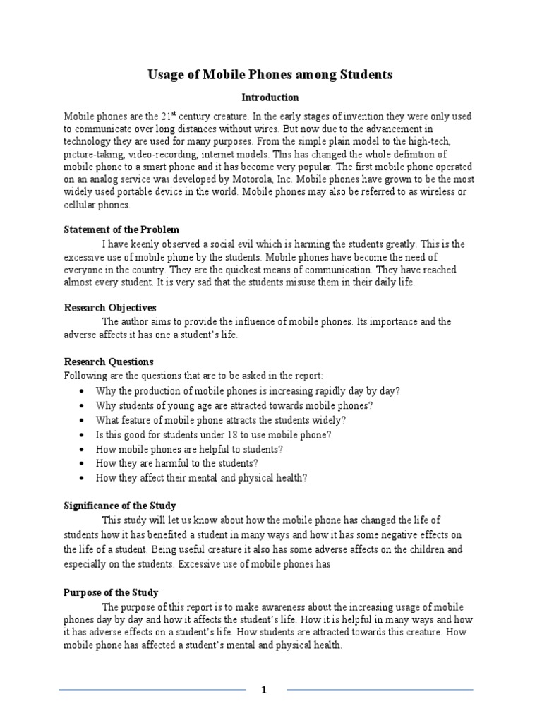 Impact of Mobile Phones on Students | PDF | Mobile Phones | Questionnaire
