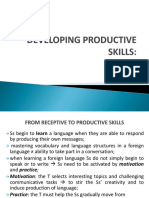 Developing Productive Skills - Speaking