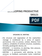 Developing Productive Skills - Writing