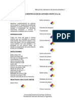 Identificación de cationes Cu-As mediante precipitación selectiva