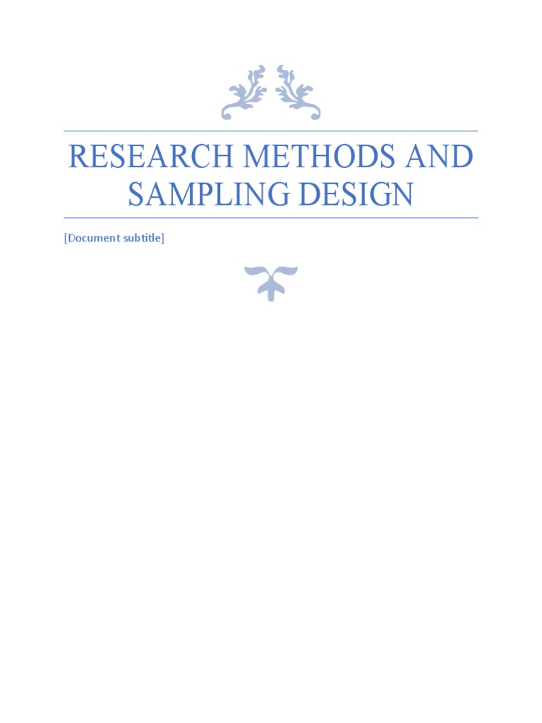 Research Methods and Sampling Design: (Document Subtitle) | PDF ...