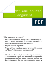 Argument and Counter Argument