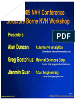 SAE 2009 NVH Conference Structure Borne NVH Workshop: Alan Duncan Greg Goetchius Jianmin Guan