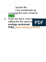 Ecology - Worksheet - 1 - and - 2 Answer
