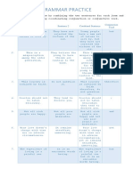 Grammar Practice Chart Combining Sentences