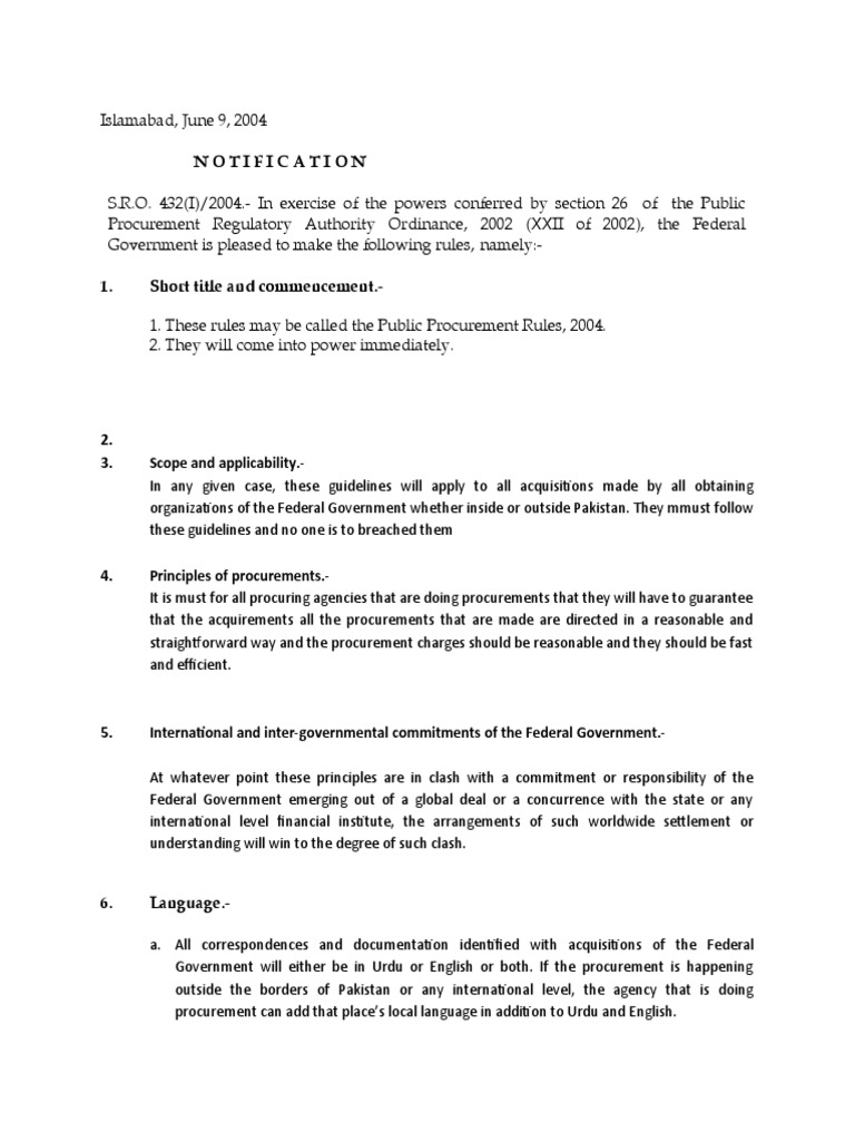 Notification: Scope and Applicability. | PDF | Procurement | Advertising