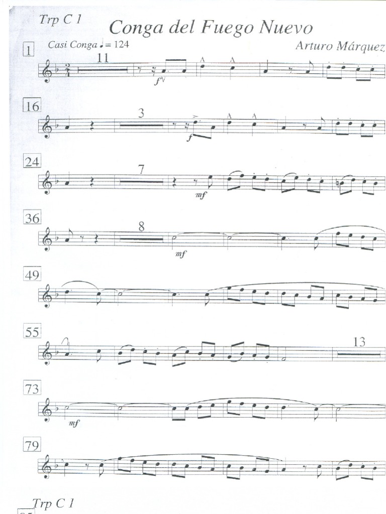 Conga Del Fuego Nuevo Trompetas en C PDF