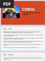 Cobol: Common Business Oriented Language