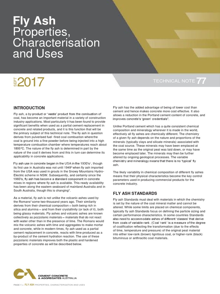 Technical Note 77 - Flyash | PDF | Fly Ash | Concrete