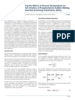 Assessing the Effects of Process Temperature on Crystallization Kinetics of PPS by DSC