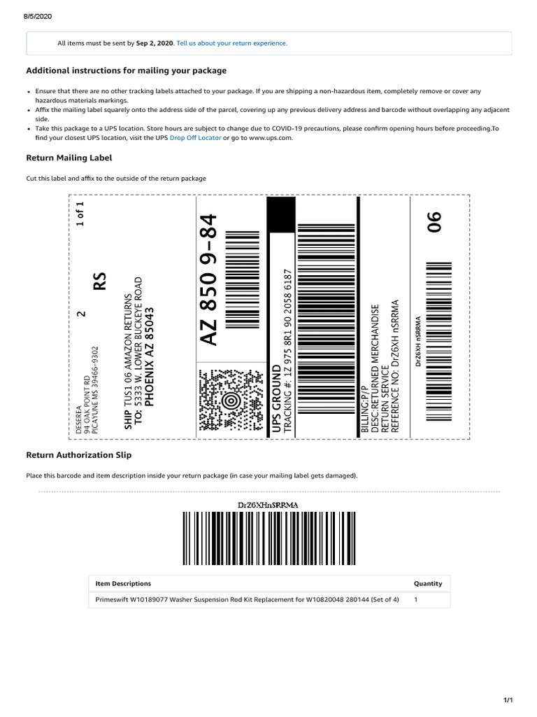 Additional Instructions For Mailing Your Package: Tell Us About Your ...