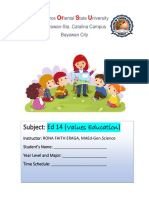 Subject: Ed 14 (Values Education) : N or S U