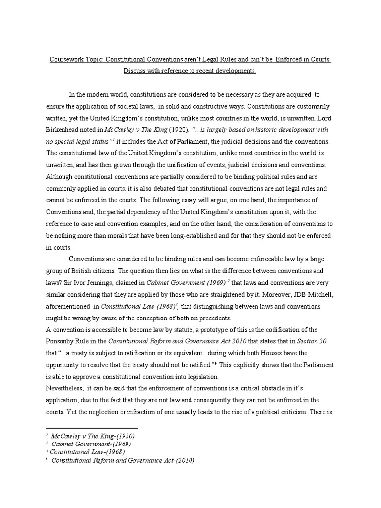 PL CW1 | PDF | Codification (Law) | Constitution