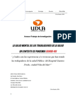 La salud mental de los trabajadores de la salud durante la pandemia