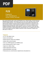 Fingerprint Time Attendance & Access Control Termin Al: Features