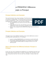PRINCIPAL Vs PRINCIPLEDifference Between Principle Vs Principal