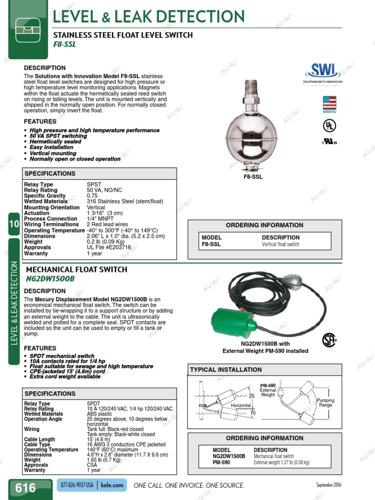 Liquid Level Float Switch TLS-32-101 Temperature Level Float Switch ...