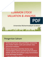 SAHAM] Common Stock Valuation & Analysis