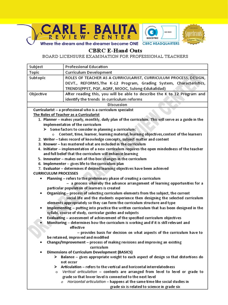 K to 12 Curriculum Development Guide | PDF | Massive Open Online Course ...