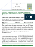 Analysis of the use of Renewable Energies in Colombia and the Potential Application of Thermoelectric Devices for Energy Recovery