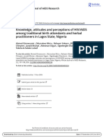 Knowledge, Attitudes and Perceptions of HIV/AIDS Among Traditional Birth Attendants and Herbal Practitioners in Lagos State, Nigeria