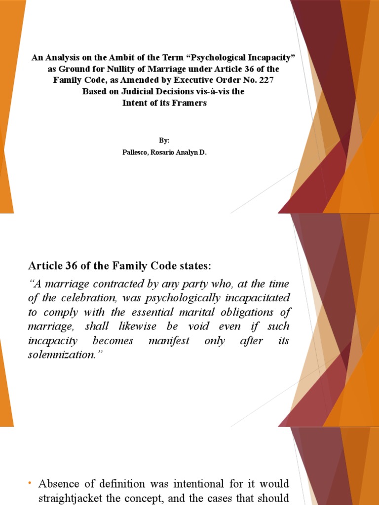 Psychological Incapacity in Marriage Annulments | PDF | Annulment ...