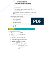 Worksheet Bilangan Akar Pangkat