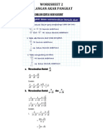 Worksheet Bilangan Akar Pangkat 2