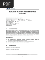 Research Methods in International Relations: 1. Course Description