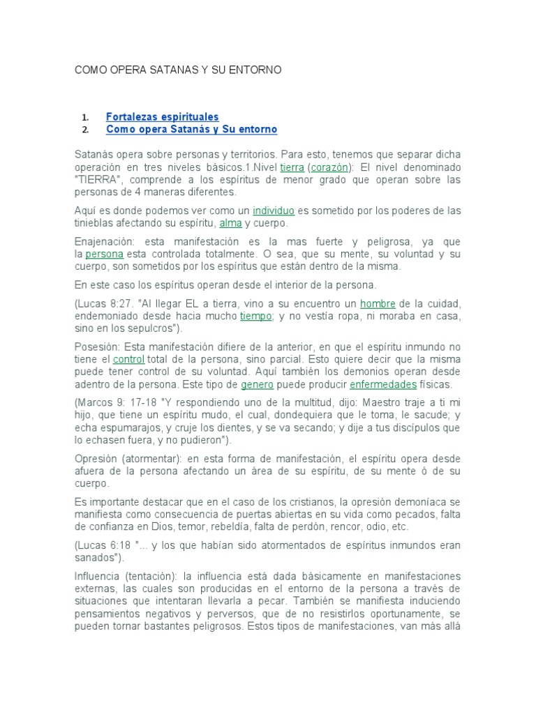 Operaciones de Satanás y Demonios | PDF | Demonios | Satán