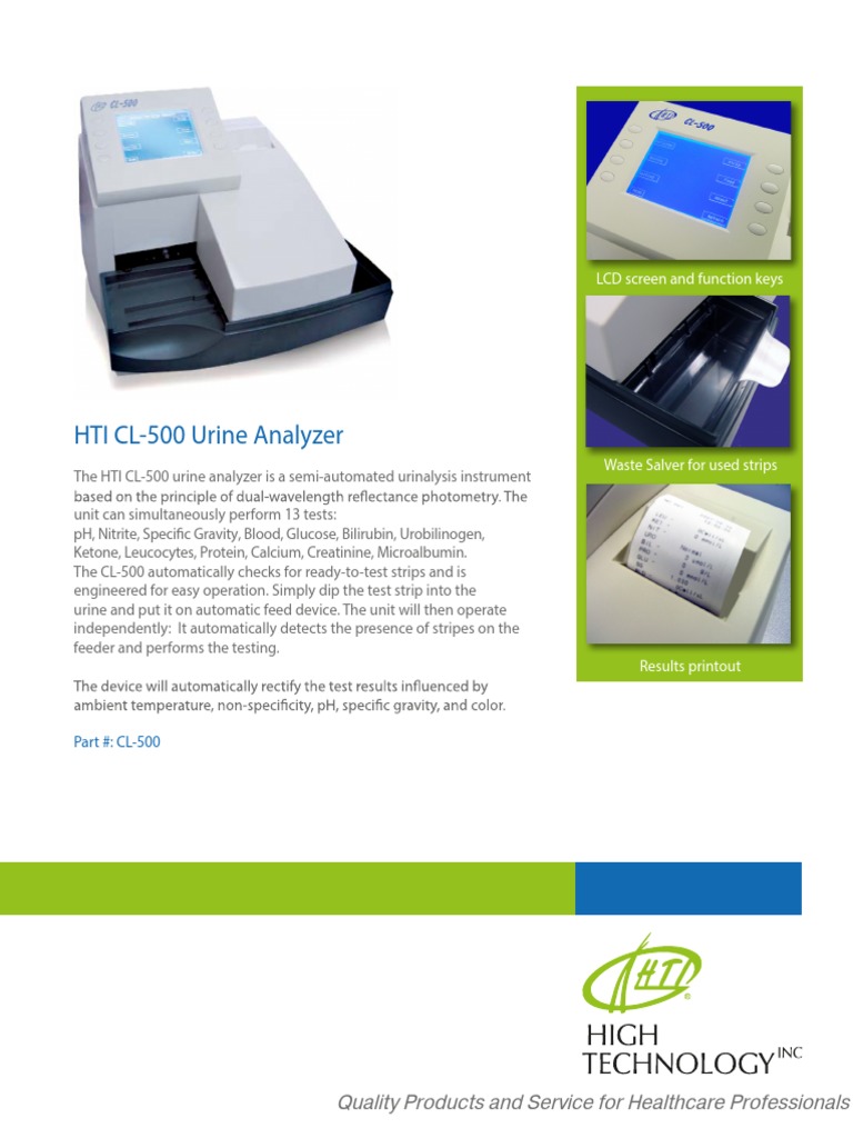 HTI CL-500 Urine Analyzer: Quality Products and Service For Healthcare ...